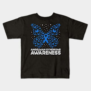 Angelman Syndrome Awareness Angelman Syndrome Butterfly Kids T-Shirt